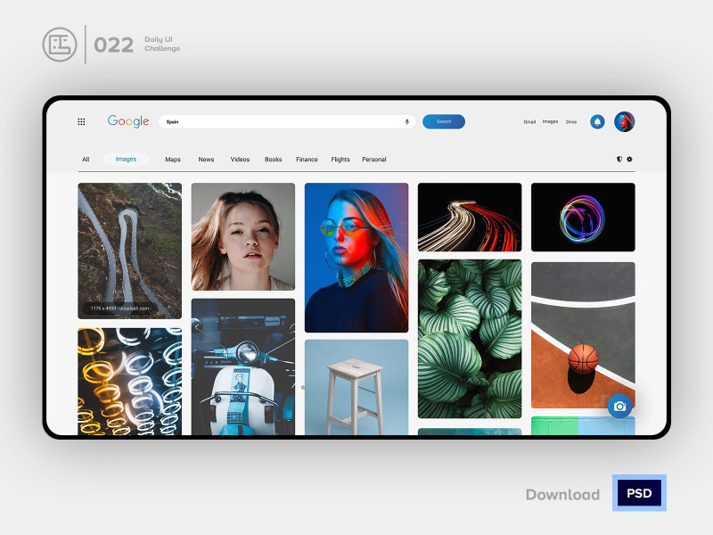 Google images Redesign light | Daily UI challenge - Day ~ EpicPxls