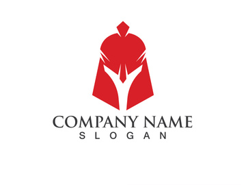 Spartan gladiator helmet logo vector