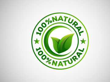 Natural, organic, fresh food vector logo or badge template for product