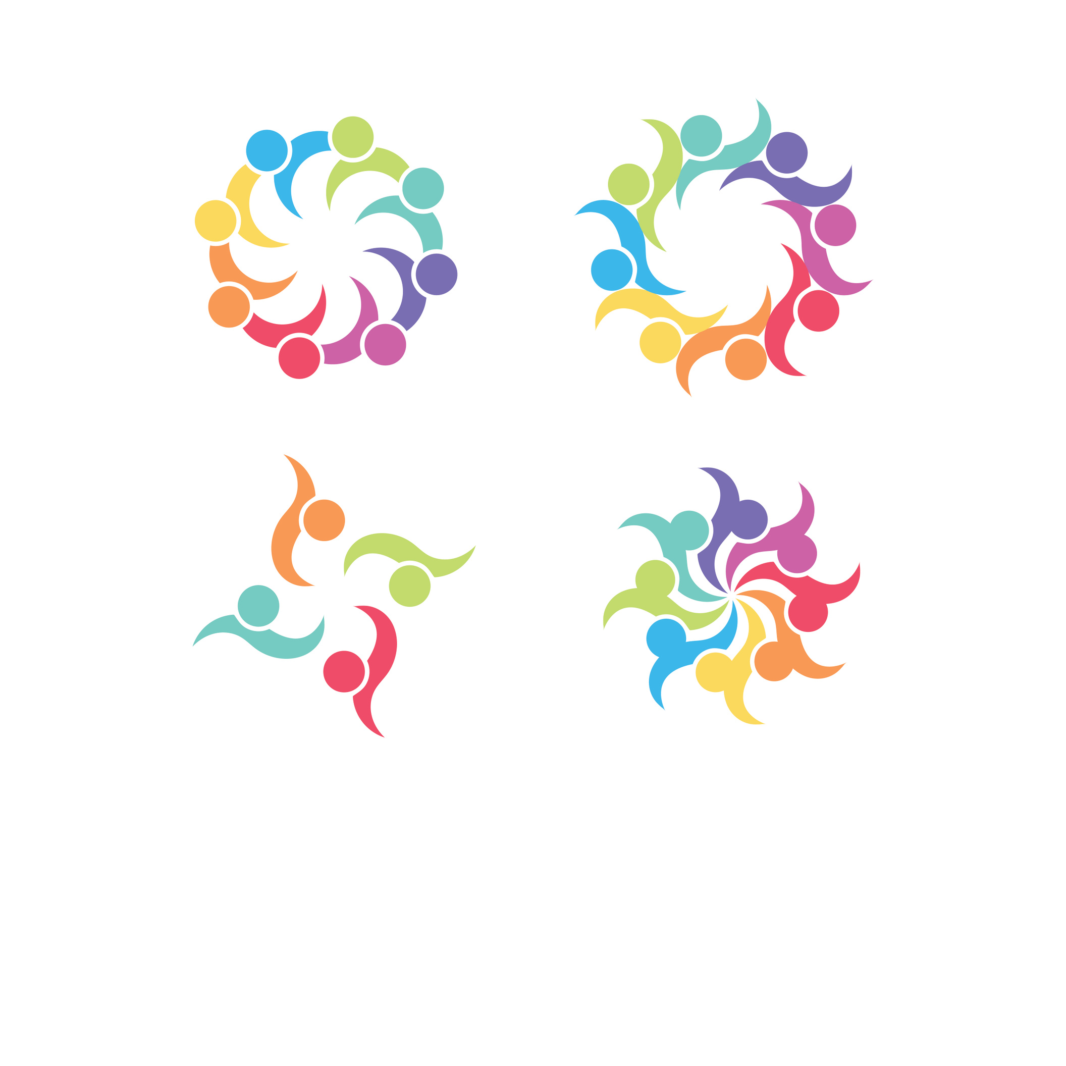 Community-Logo-Design bunt mit Logo-Vektor-Ikone