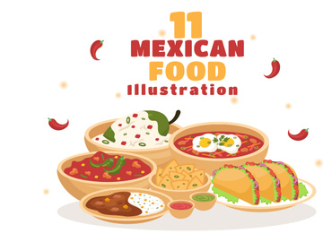 11 Mexican Food Restaurant Illustration