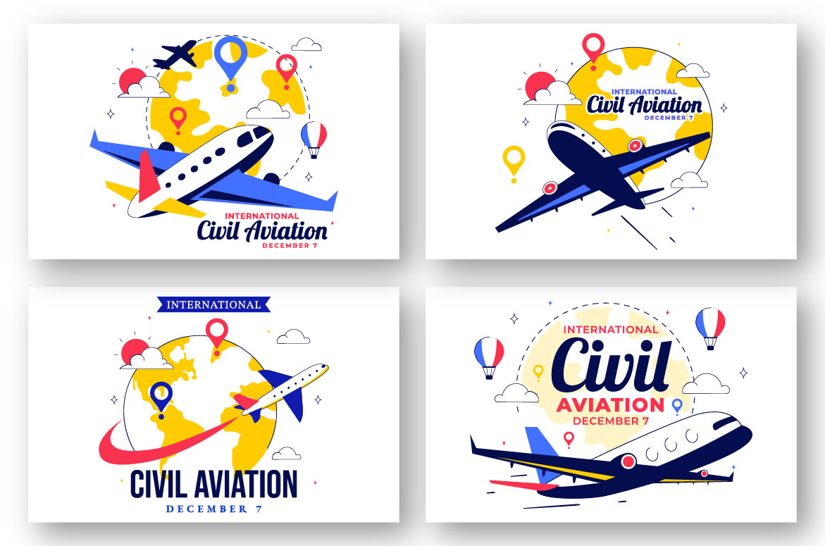 10 Ilustração do Dia Internacional da Aviação