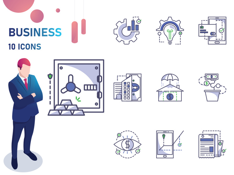 Bleu : Business And Finance IconSet