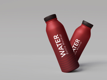 Metallic Water Bottle Mockup