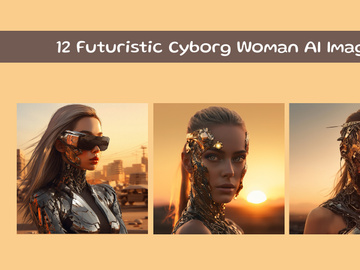 Futuristic Cyborg Woman with mask AI Image