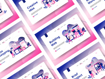 Landing Page Creative Process sets Illustration