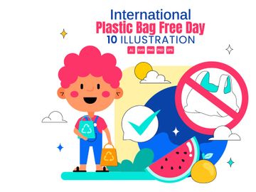 10 Plastic Bag Free Day Illustration