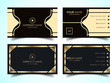 Double-Sided Luxury, Modern and Elegant Business Card Design Template. Vector Illustration