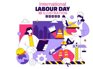 10 International Labour Day Illustration