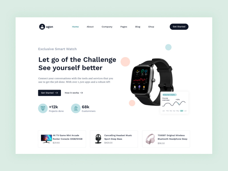 E-commerce Header Exploration - Smart Watch by Mejbah ~ EpicPxls