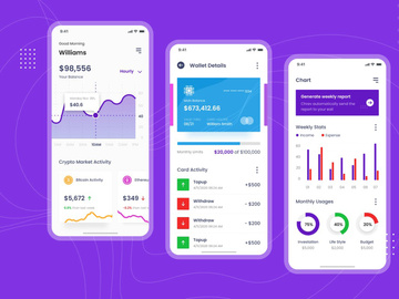 Crypto Wallet iOS App Design UI Template