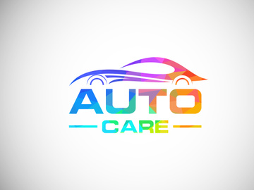 Low poly style logo sign symbol for the automotive company