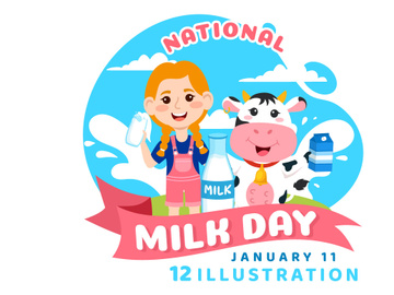 12 National Milk Day Illustration
