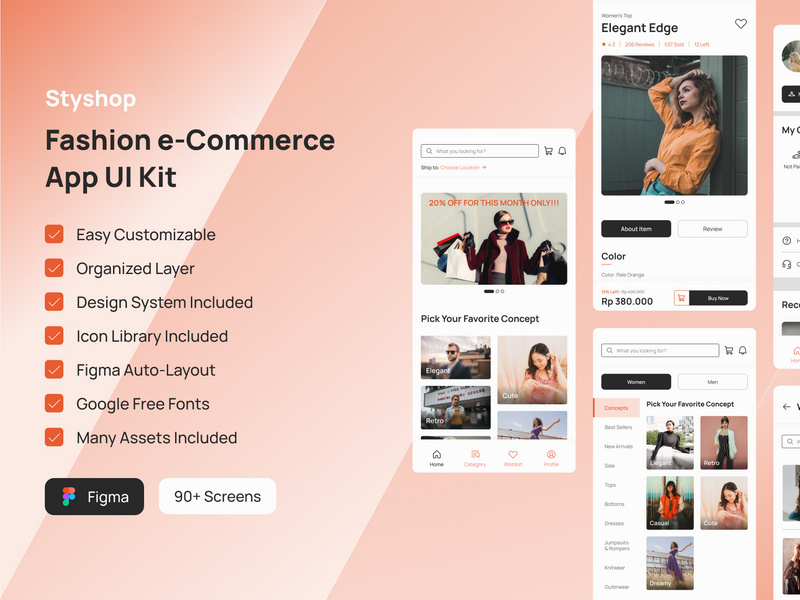 Styshop - Fashion eCommerce App UI Kit by Asyillazafarina ~ EpicPxls