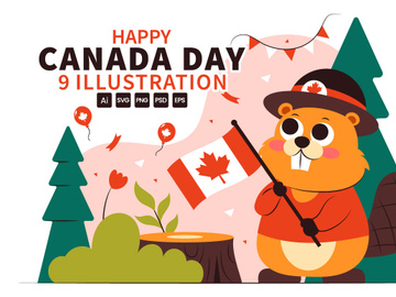 9 Happy Canada Day Illustration