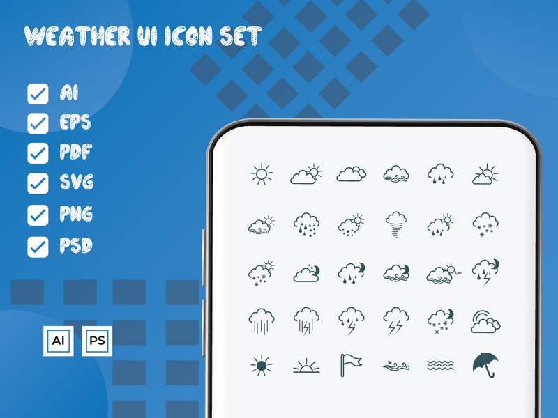 Weather UI Icon Pack by Md Ahsan ~ EpicPxls
