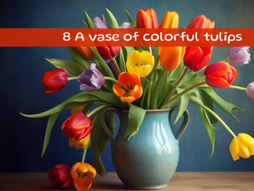 A vase of colorful tulips