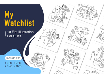 Modern Flat Illustration Web My Watchlist