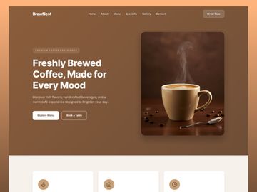 coffee website ui, coffee shop website, cafe landing page design