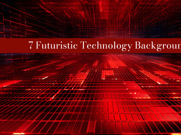 A red futuristic technology background