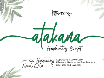 Atakana - Handwriting Script Font