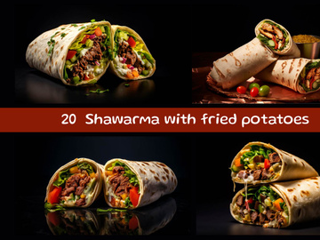 Shawarma with fried potatoes