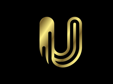 Golden capital letter. Graphic alphabet symbol for logo, Poster, Invitation. vector illustration