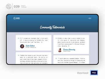Testimonials | Daily UI challenge - Day 039/100