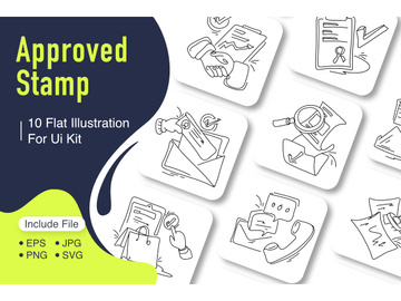 Flat Illustration Approved Stamp