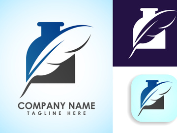 Feather logo design vector template. Feather logo for a writer or publishers.