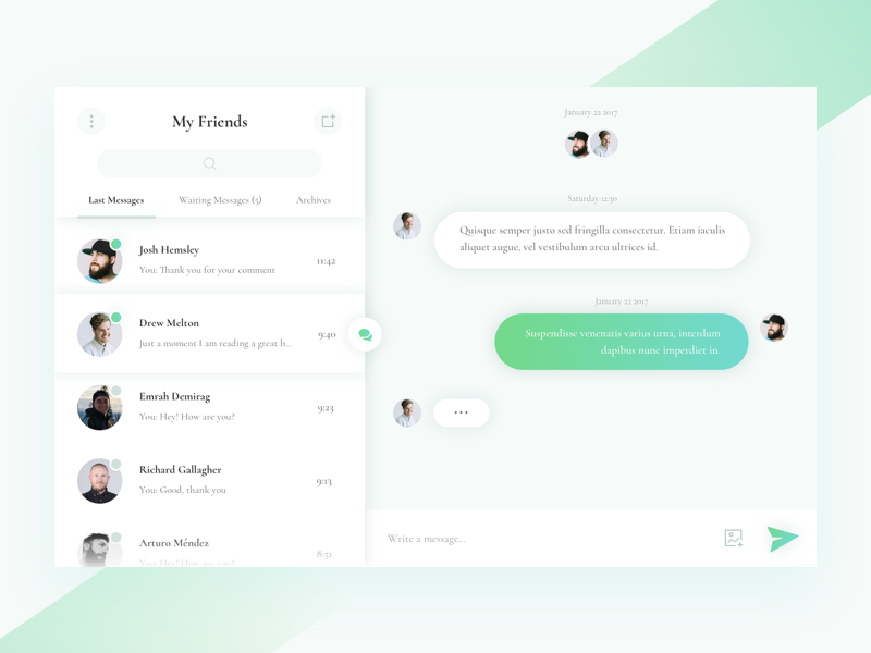 Conversation Widget [Sketch] by Emrah Demirag ~ EpicPxls