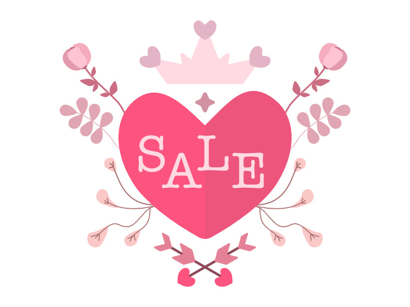 Valentine's Day Sale Editable Vector Scene Creator