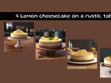 Lemon cheesecake on a rustic table