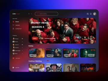 movie streaming dashboard