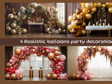 Realistic balloons party decoration