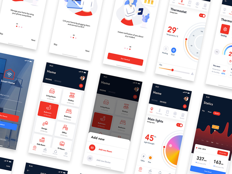 Smart Home UI Kit for ADOBE XD by Freeslab88 ~ EpicPxls