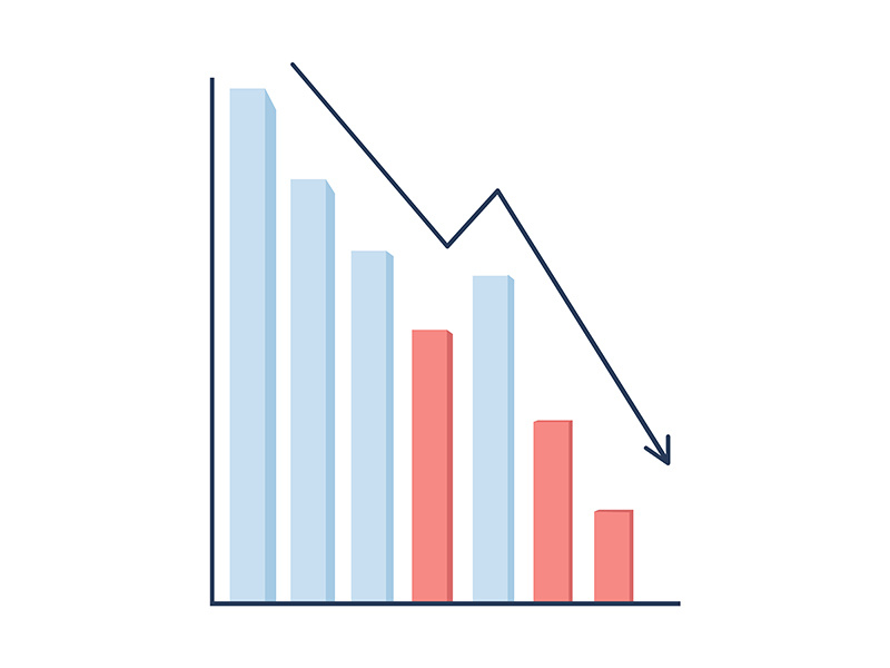 Decreasing graph flat concept vector illustration by The ~ EpicPxls