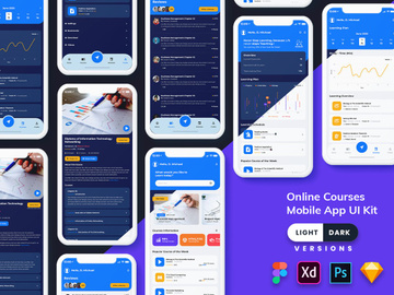 Online Courses Mobile App UI Kit (Light & Dark)