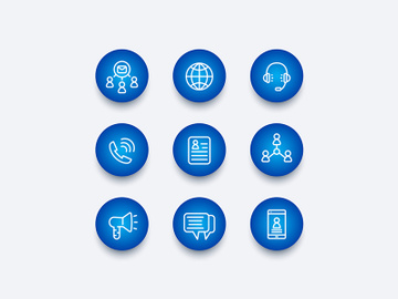 Communication and Media Icons Set