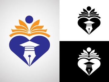 Education logo design vector template, Education and graduation logo vector illustration