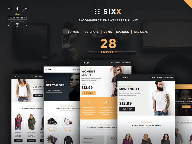 Newslattor v1.0(SIXXX) - e-commerce newsletter app UI kit ~ EpicPxls