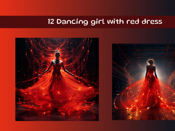 Dancing girl with red dress
