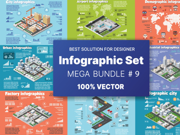 Isometric set infographics