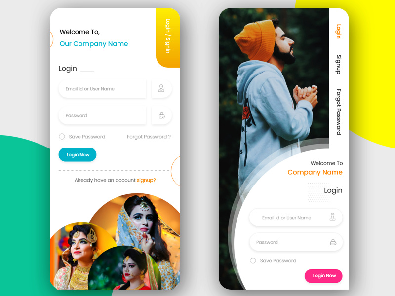 Multi Service App Login, Signup or Signin Screen UI Kits Phase II