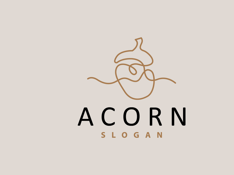 Acorn Logo, Nut Design With Oak Leaves Simple by ~ EpicPxls