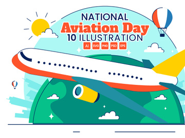 10 National Aviation Day Illustration