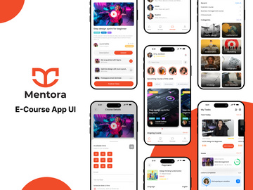 Mentora – E-Course Mobile App UI Kit (Figma)