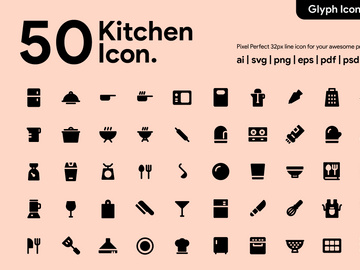 50 Kitchen Glyph Icon
