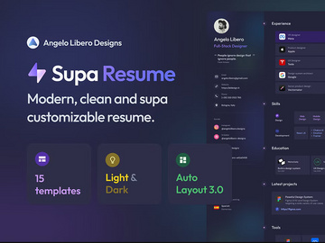 Supa Light Dark – Resume Template