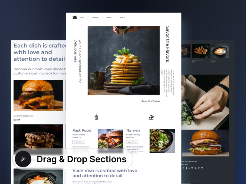 Restoo - Página de aterrizaje de restaurante UI Kit